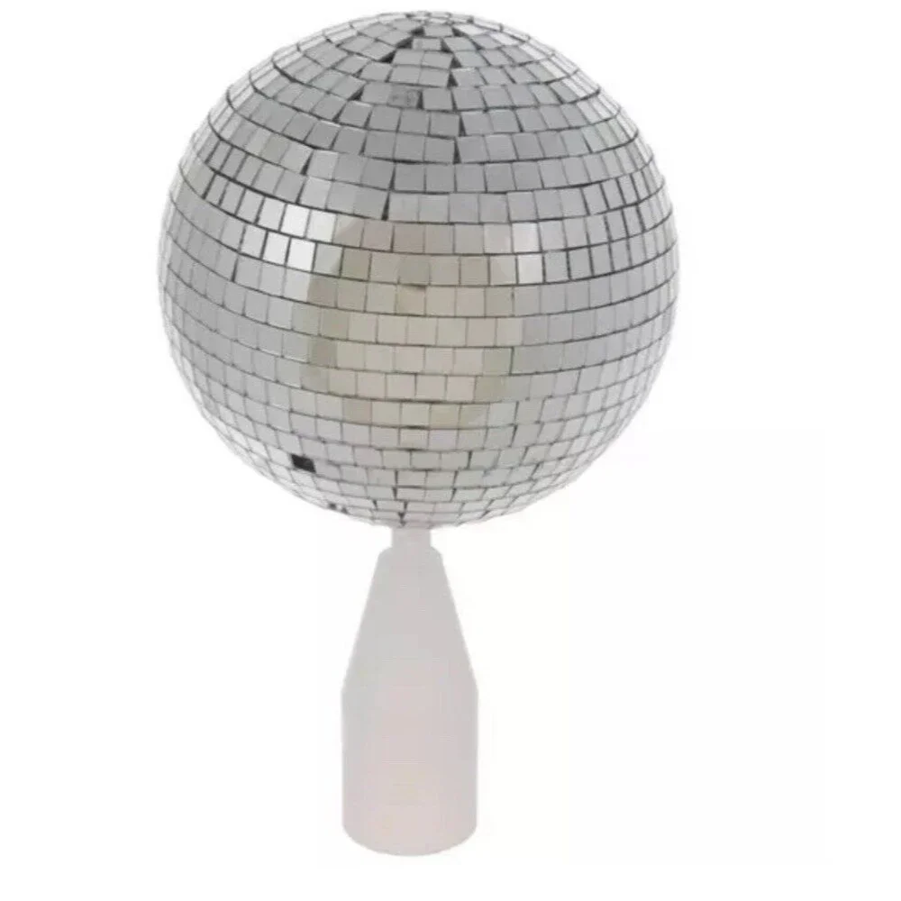 Rotating Ball Christmas Tree Topper Disco Mirror Ball New - Picture 3 of 9